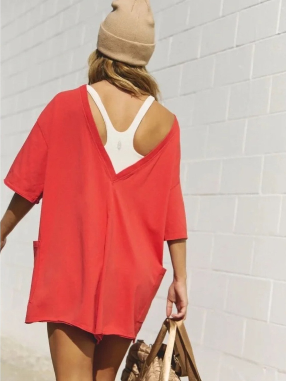 FP Movement by Free People Hot Shot Tee Romper in Winterberry